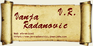 Vanja Radanović vizit kartica